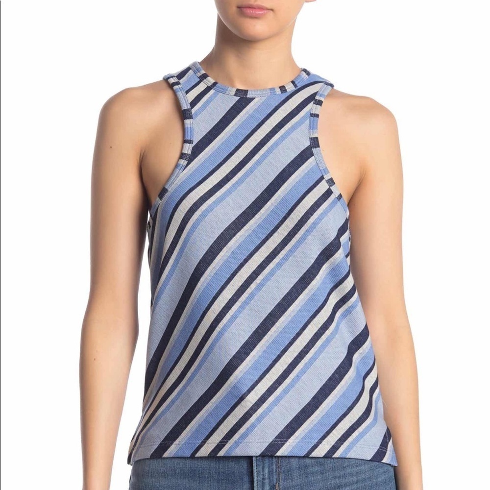 Free People Sidelines Stripe Print Tank top